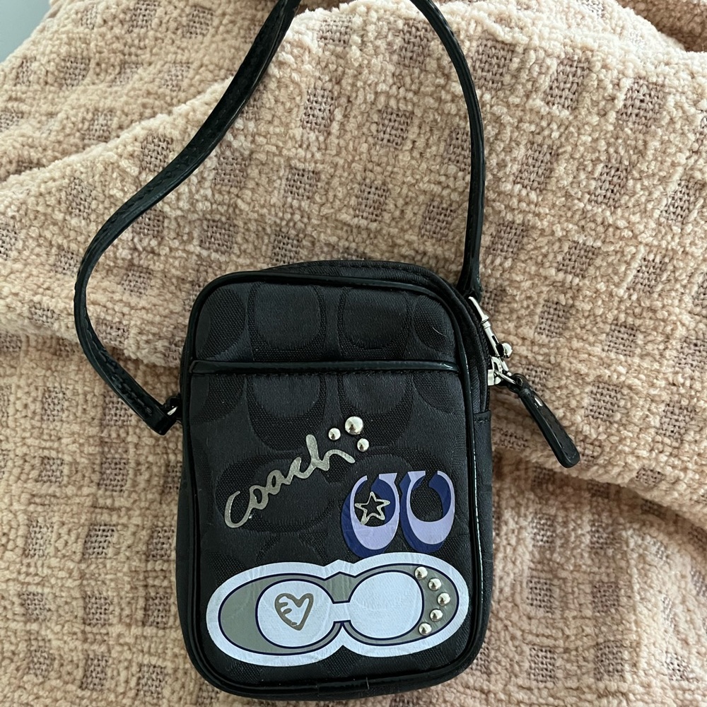 Black Coach Signature Wristlet